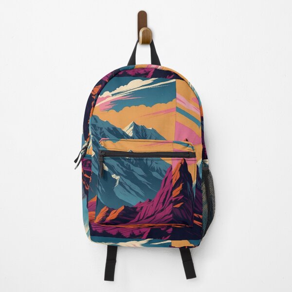 Item preview, Whimsical Twilight on Stylized Alpine Peaks designed and sold by ArtComixHaven.