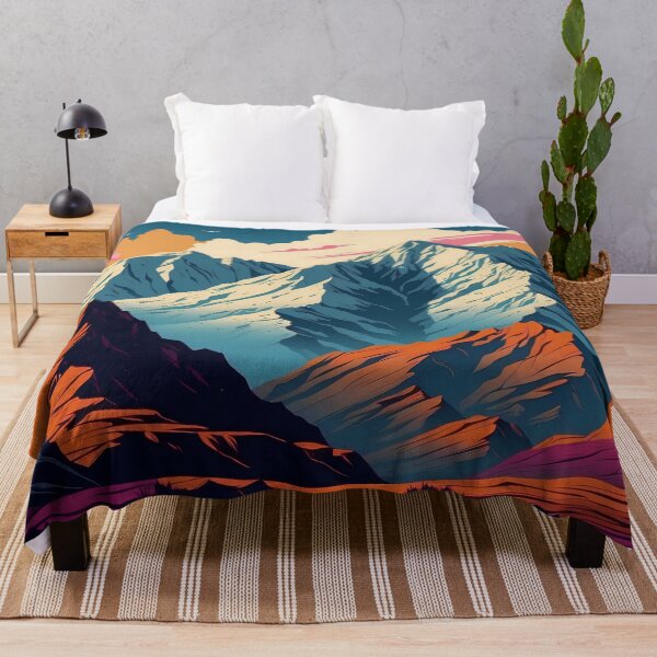 Item preview, Whimsical Twilight on Stylized Alpine Peaks designed and sold by ArtComixHaven.