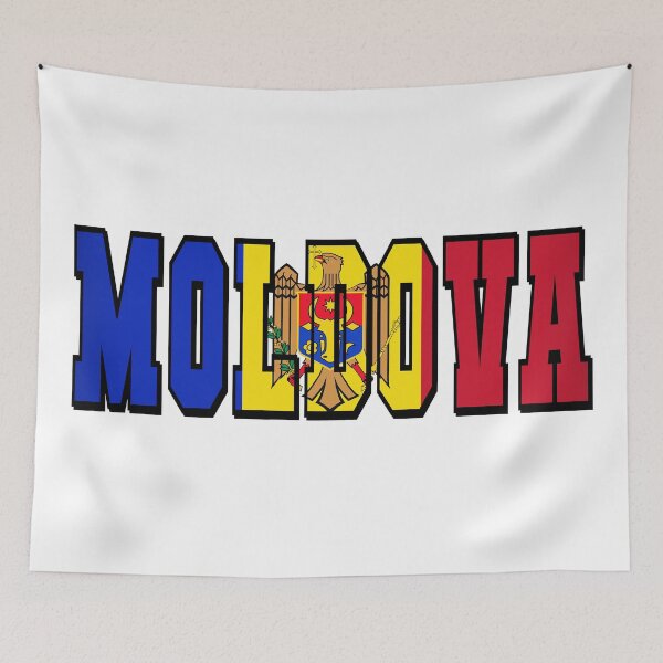 Item preview, Moldova Country Flag Typography designed and sold by TravelWish.
