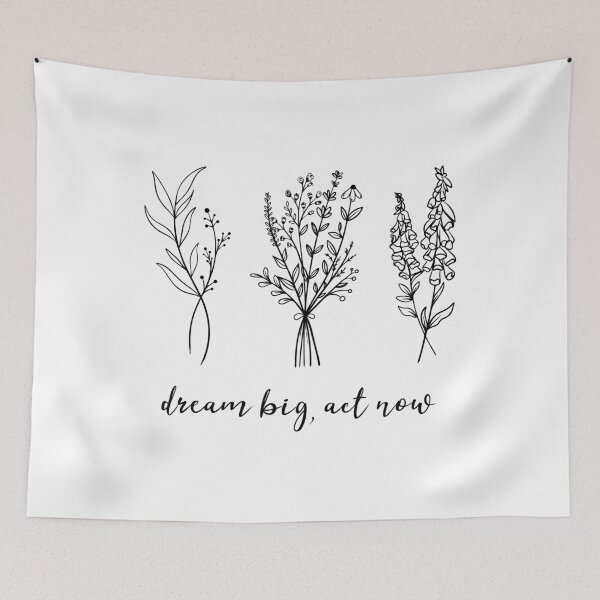 Item preview, Dream Big Act Now Motivation Flower Quote designed and sold by BelloniArtShop.