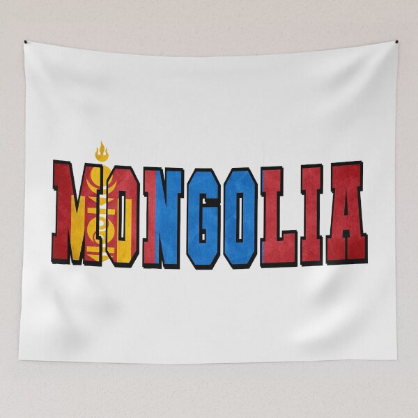 Item preview, Mongolia Country Flag Typography designed and sold by TravelWish.