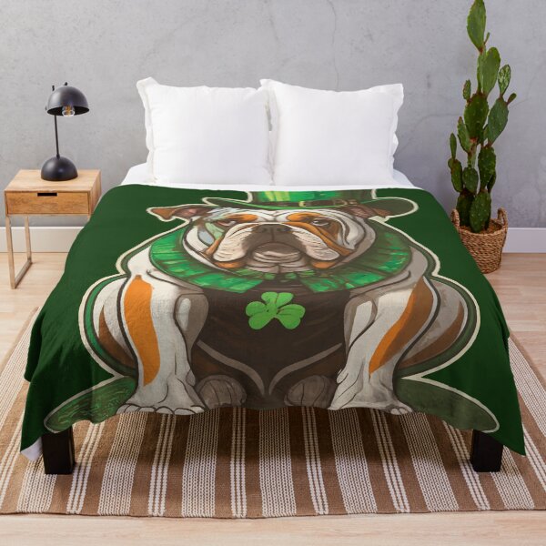 Item preview, St. Patrick's Day bulldog lucky charm designed and sold by Feline Rockstars.