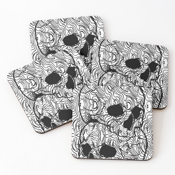 Item preview, black and white nu goth skull pattern designed and sold by SKULLARTISTRY.