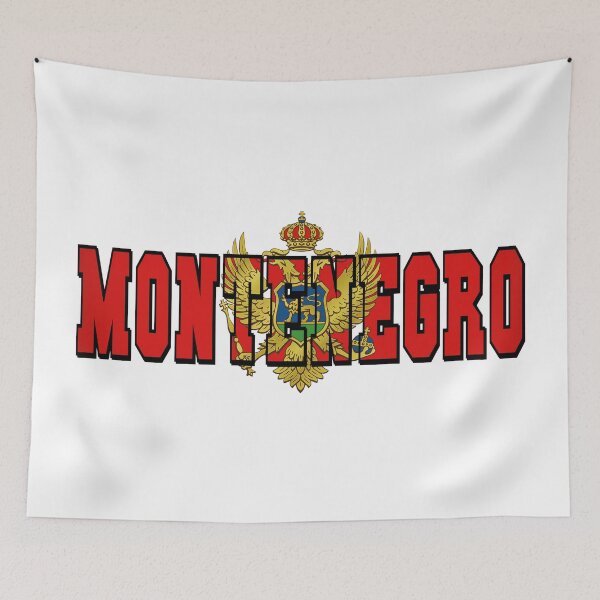 Item preview, Montenegro Country Flag Typography designed and sold by TravelWish.