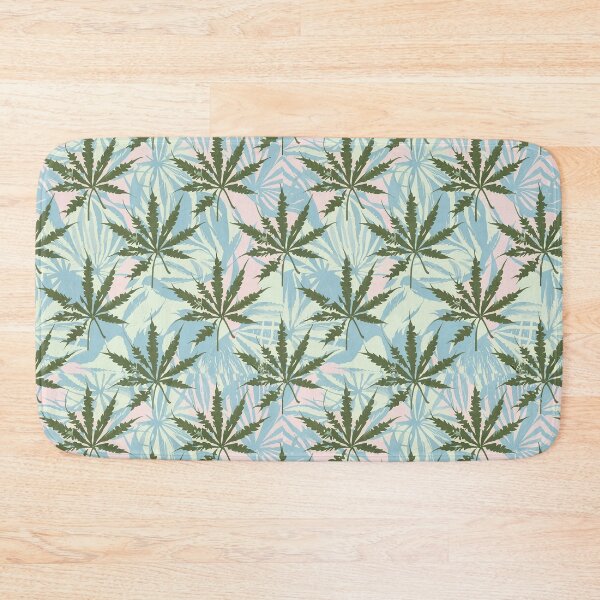 Item preview, Hemp Plant with Pink in a Pattern - Minimalist - Vintage Retro Style designed and sold by Loving Nature Gifts.