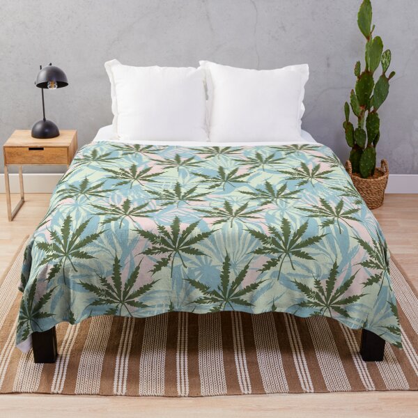 Item preview, Hemp Plant with Pink in a Pattern - Minimalist - Vintage Retro Style designed and sold by Loving Nature Gifts.
