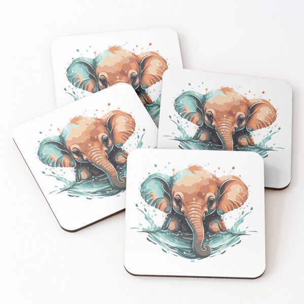 Item preview, Elephant: Swimming in Still Waters - Watercolor Effect designed and sold by StellarValor.