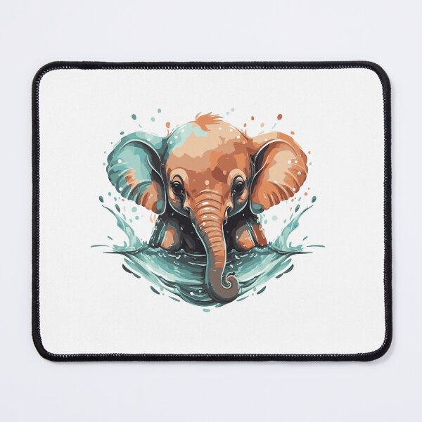 Item preview, Elephant: Swimming in Still Waters - Watercolor Effect designed and sold by StellarValor.