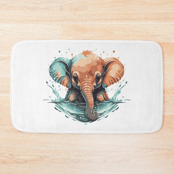 Item preview, Elephant: Swimming in Still Waters - Watercolor Effect designed and sold by StellarValor.