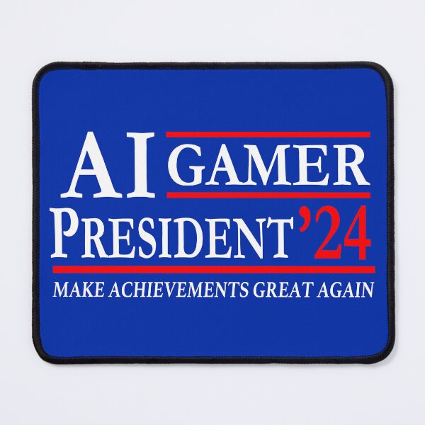 Item preview, AI Gamer President 2024: Achievements and Deep Fake Unite designed and sold by electrovista.