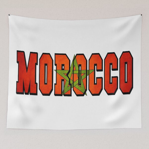 Item preview, Morocco Country Flag Typography designed and sold by TravelWish.