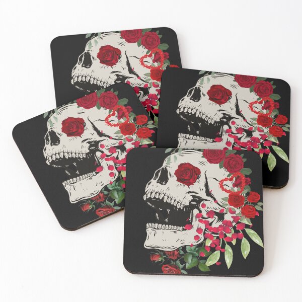 Item preview, romantic floral nu goth skull designed and sold by SKULLARTISTRY.