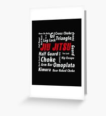 Jiu-Jitsu Word Cloud BJJ Terms Greeting Card