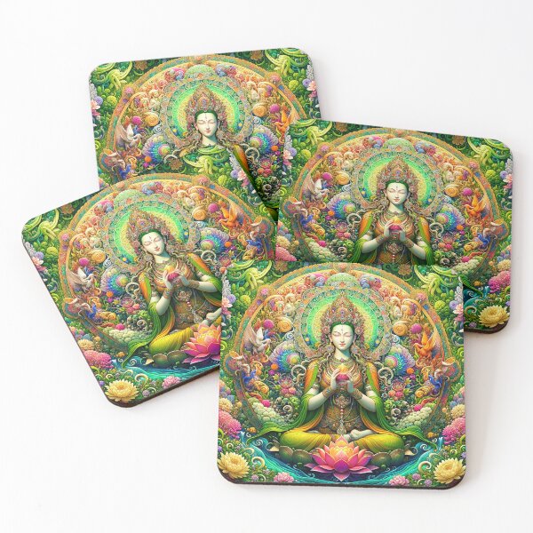 Item preview, Green Tara Spring Psychedelic Floral Fractal Mandala 2 designed and sold by GuyBlank.
