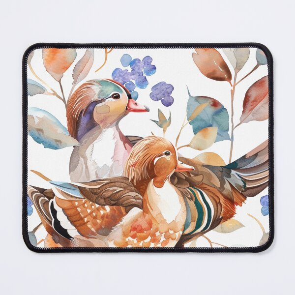 Item preview, Botanical Watercolor Loving Couple Mandarin Ducks Pattern designed and sold by Estrakingdom.