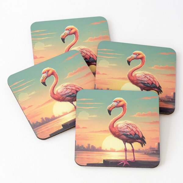 Item preview, Flamingo Sunset Cityscape designed and sold by NeatThingLover.