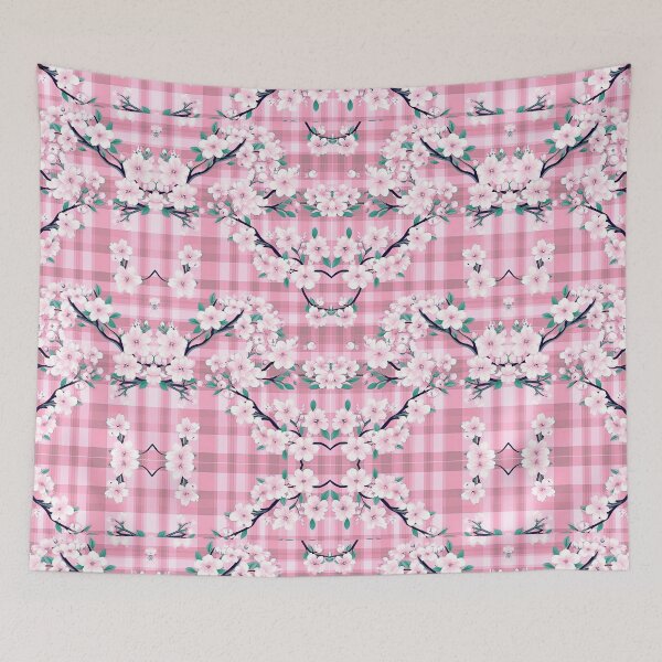 Item preview, GEOMETRIC BOTANICAL  FLORAL Pink Pattern designed and sold by LLdreams.