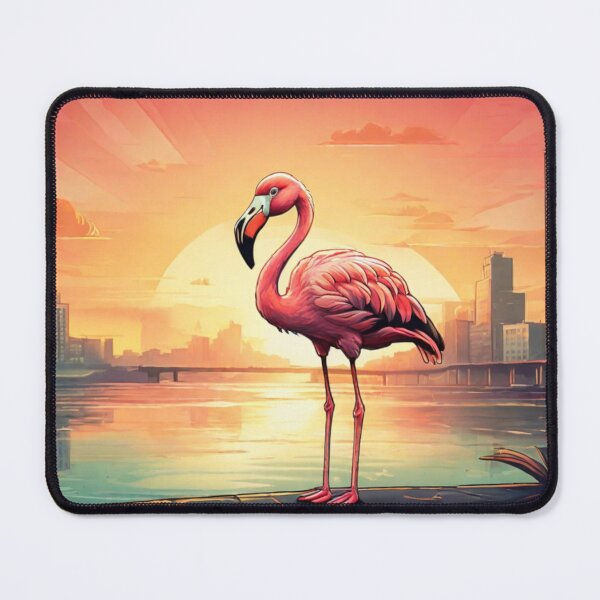 Item preview, Sunset City Stroll with Flamingo designed and sold by NeatThingLover.
