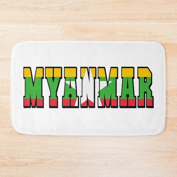 Item preview, Myanmar Country Flag Typography designed and sold by TravelWish.