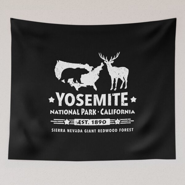 Item preview, Yosemite National Park black bear deer redwood designed and sold by Helen-Storm.