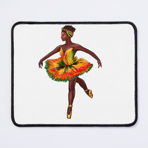 Item preview, Ballet dance dancer in Reggae Rasta Jamaica Jamaican colors tutu and pointe shoes cute dancing African American ballerina designed and sold by Artonmytee.