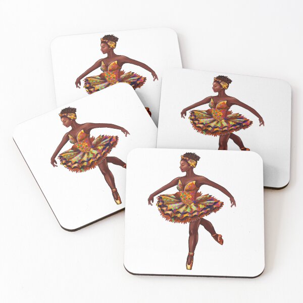 Item preview, Ballet dance dancer in Ghana Kente African print tutu and pointe shoes cute dancing African American ballerina designed and sold by Artonmytee.