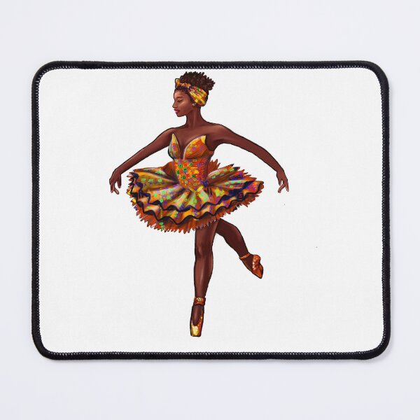 Item preview, Ballet dance dancer in Ghana Kente African print tutu and pointe shoes cute dancing African American ballerina designed and sold by Artonmytee.