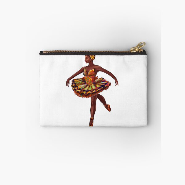 Item preview, Ballet dance dancer in Ghana Kente African print tutu and pointe shoes cute dancing African American ballerina designed and sold by Artonmytee.