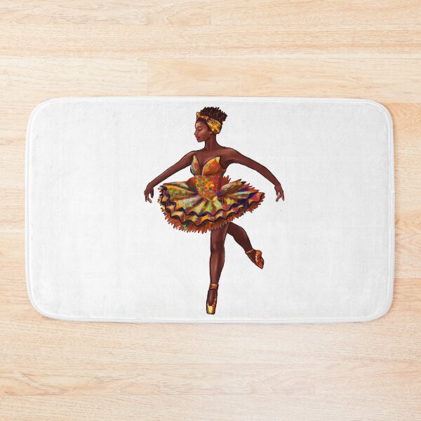 Item preview, Ballet dance dancer in Ghana Kente African print tutu and pointe shoes cute dancing African American ballerina designed and sold by Artonmytee.