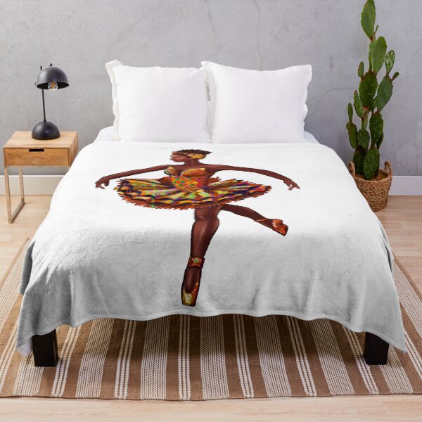 Item preview, Ballet dance dancer in Ghana Kente African print tutu and pointe shoes cute dancing African American ballerina designed and sold by Artonmytee.