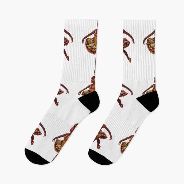 Item preview, Ballet dance dancer in Ghana Kente African print tutu and pointe shoes cute dancing African American ballerina designed and sold by Artonmytee.