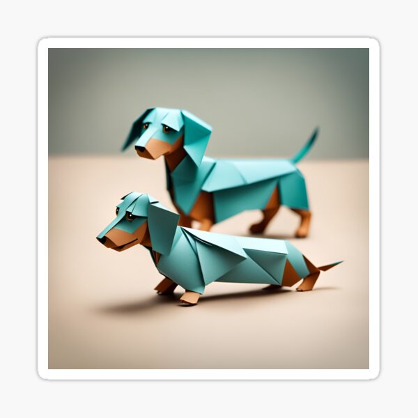 Item preview, Origami Art - Pint-sized Playfulness: Dazzling Dachshund Puppies designed and sold by ArtfulFolds.