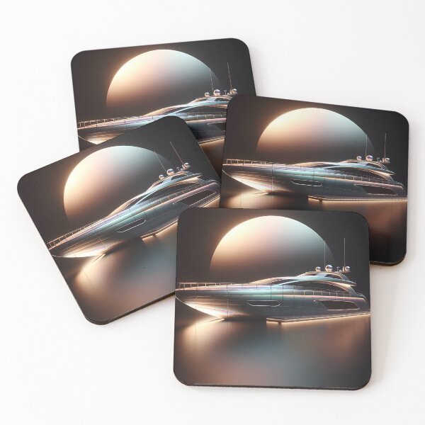 Item preview, Sleek Yacht: Sunset Glow in Minimalist Style designed and sold by ByDigitalDream.