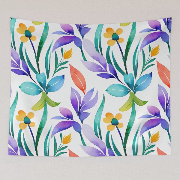 Item preview, Colorful stylish minimalist abstract flowers water color designed and sold by yeekazar.