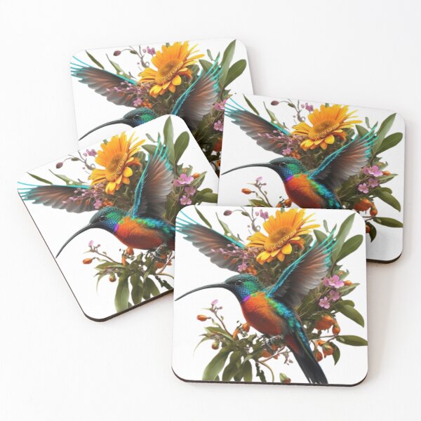 Item preview, Hummingbird with sunflower designed and sold by KerzuFrases .