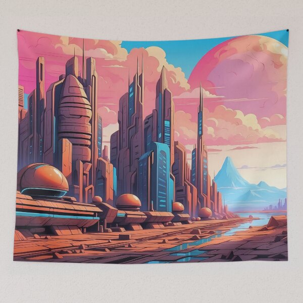 Item preview, Twilight Aura over Synthetic Metropolis designed and sold by ArtComixHaven.