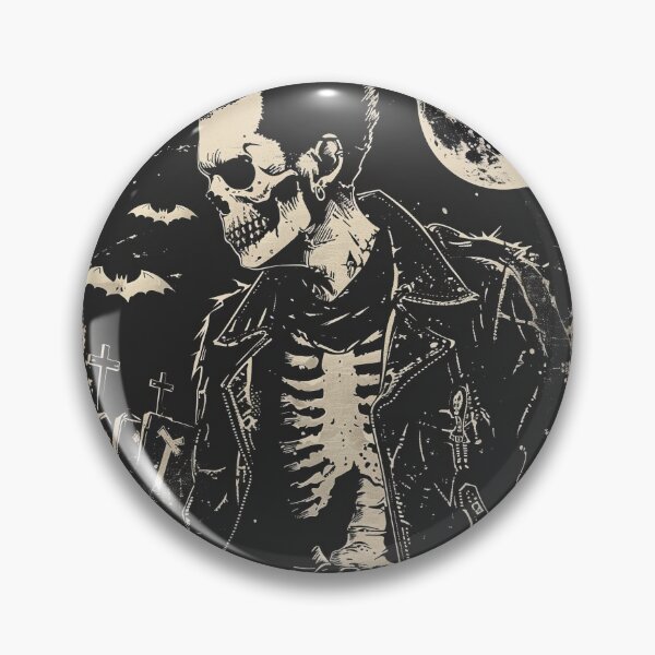 Item preview, Goth Skeleton Rocking Retro Realness designed and sold by Retro Type.