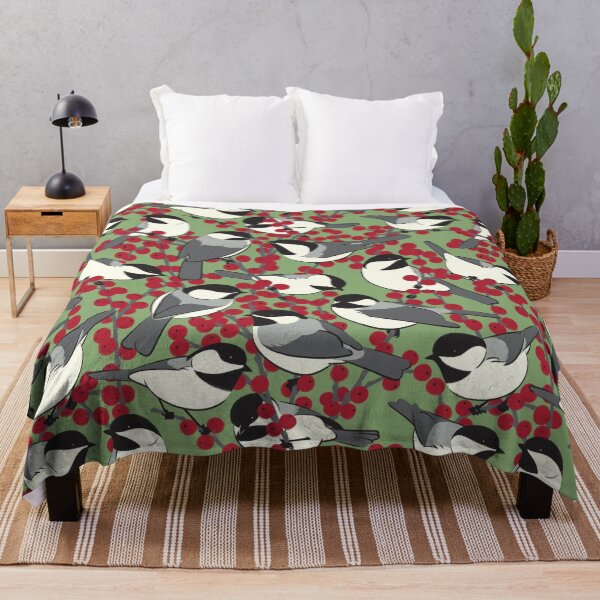 Item preview, Chickadees & Winterberry Holly designed and sold by JadaFitch.