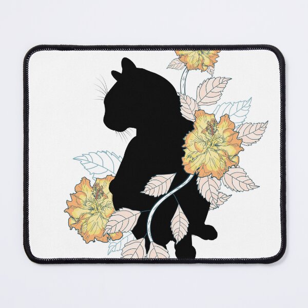 Item preview, Cat silhouette with cute flowers and leaves designed and sold by hateeyes.