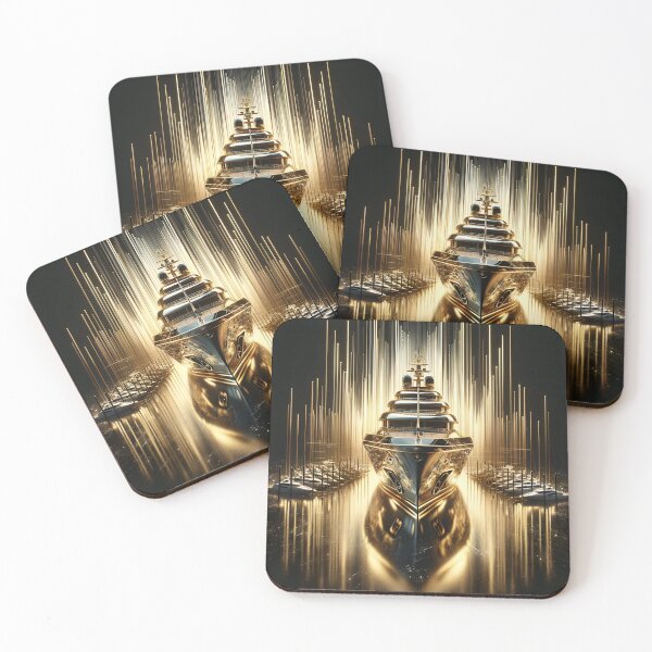Item preview, Gilded Yacht: Abstract Elegance in Luxury designed and sold by ByDigitalDream.