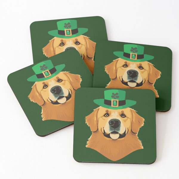 Item preview, St. Patrick's Day Cute Golden Retriever  designed and sold by Feline Rockstars.