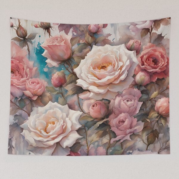 Artikelvorschau, Rosen-Blumen-Pastell-Aquarell-Malerei entworfen und verkauft von ShaViArt.