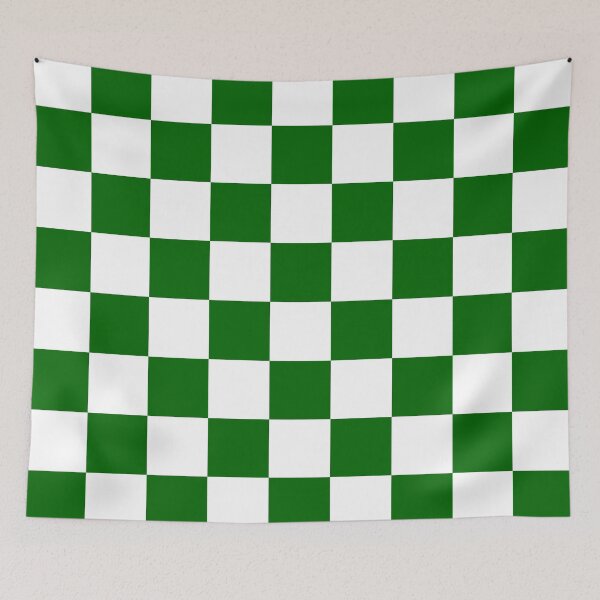 Item preview, Checkered - White and Dark Green designed and sold by JustPatterns2.
