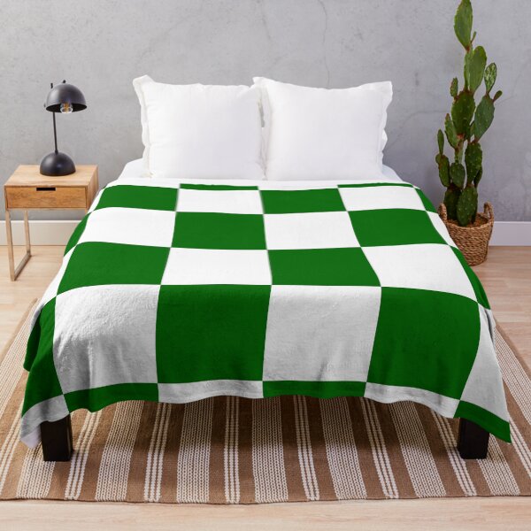 Item preview, Large Checkered - White and Dark Green designed and sold by JustPatterns2.