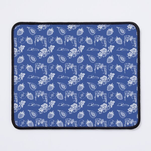 Item preview, Countryside Charm: Fruit Toile - French Country Romantic Style White Fruit Pattern on French Blue designed and sold by IraNiva.