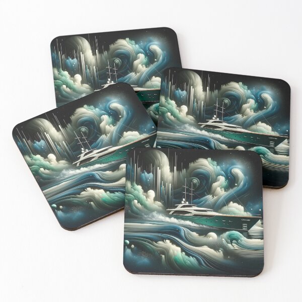 Item preview, Emerald Yacht: Oceanic Dreams in Abstract designed and sold by ByDigitalDream.