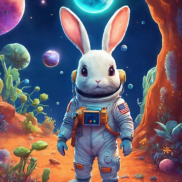 Artwork thumbnail, Astronaut Rabbit by RaF71PrO