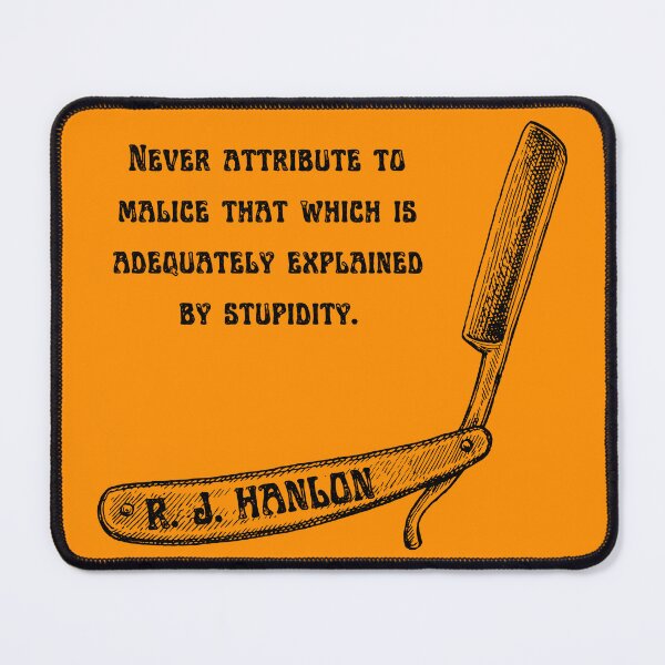 Item preview, Hanlon's Razor (black, squared) designed and sold by SweetsAndSavary.