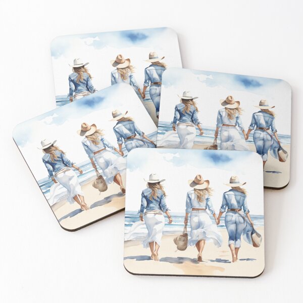 Item preview, Coastal cowgirls walking on a beach designed and sold by Made-by-Gus.