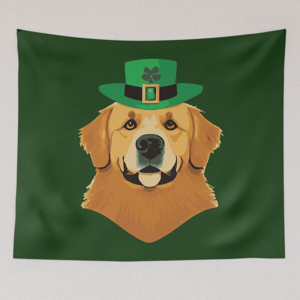 Item preview, St. Patrick's Day Cute Golden Retriever  designed and sold by Feline Rockstars.